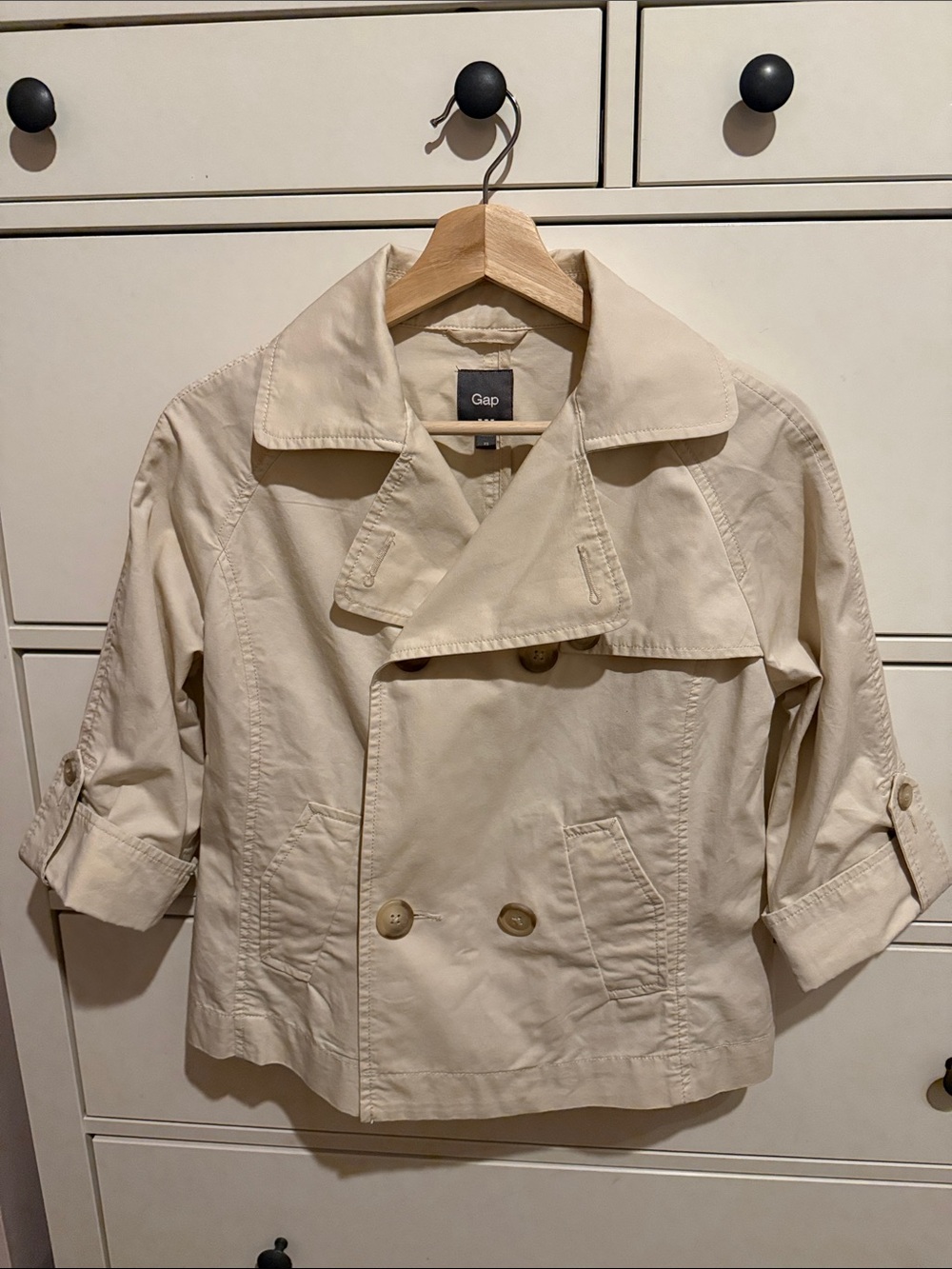 GAP Cream Short Trench Coat